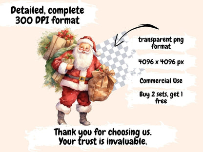 Santa Claus Watercolor Clipart christmas clipart - Wonders Artist