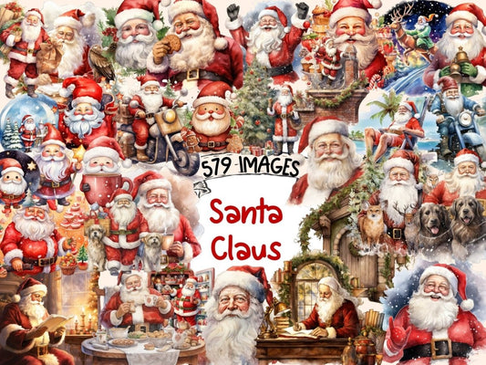 Santa Claus Watercolor Clipart christmas clipart - Wonders Artist