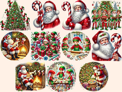 Santa & Elves Clipart Christmas Characters - Wonders Artist
