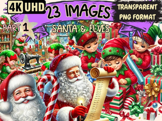 Santa & Elves Clipart Christmas Characters - Wonders Artist