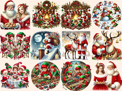 Santa & Elves (P2) Clipart Christmas Characters - Wonders Artist