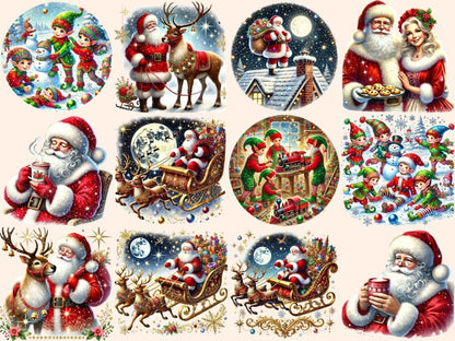 Santa & Elves (P2) Clipart Christmas Characters - Wonders Artist