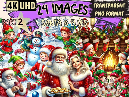 Santa & Elves (P2) Clipart Christmas Characters - Wonders Artist