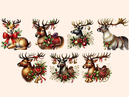 Santa's Reindeer (P4) Clipart christmas clipart - Wonders Artist