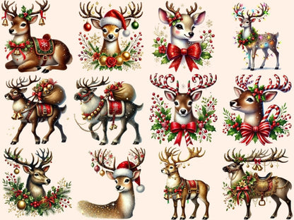 Santa's Reindeer (P4) Clipart christmas clipart - Wonders Artist