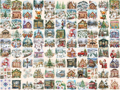 Santa's Village Watercolor Clipart Christmas Fantasy - Wonders Artist