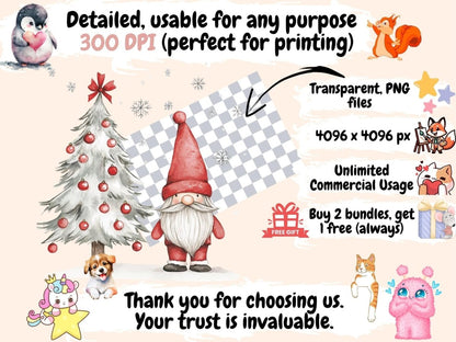 Scandinavian Christmas Watercolor Clipart Christmas Clipart - Wonders Artist