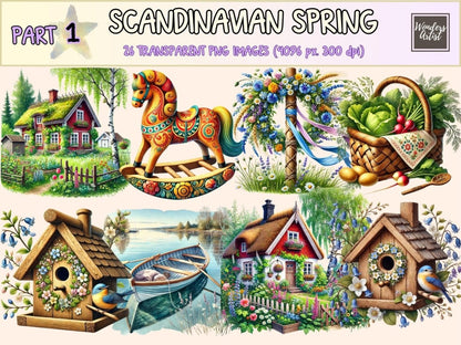 Scandinavian Spring (P1) Clipart cozy spring png - Wonders Artist