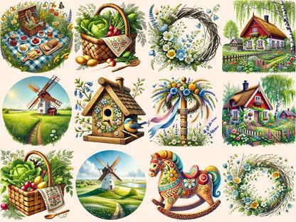 Scandinavian Spring (P1) Clipart cozy spring png - Wonders Artist
