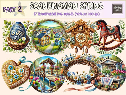 Scandinavian Spring (P2) Clipart cozy spring png - Wonders Artist