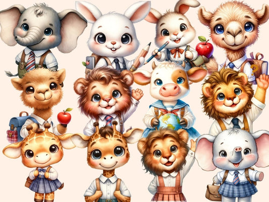 Školní zvířata Clipart