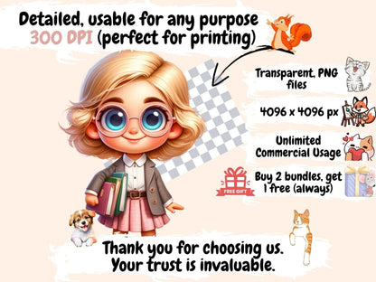 School Girls Clipart back - to - school girls - Wonders Artist