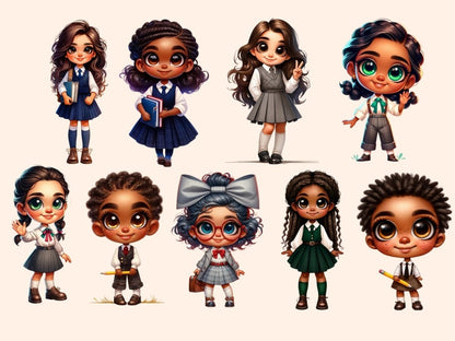 School Girls Clipart back - to - school girls - Wonders Artist