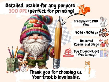 School Gnomes Clipart back to school gnome - Wonders Artist