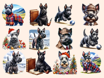 Scottish Terriers Clipart cartoon Scottie - Wonders Artist