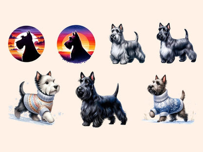 Scottish Terriers Clipart cartoon Scottie - Wonders Artist
