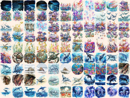 Sea Animals Watercolor Clipart cute animal clipart - Wonders Artist