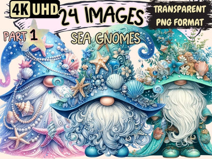 Sea Gnomes Clipart Cute gnome art - Wonders Artist