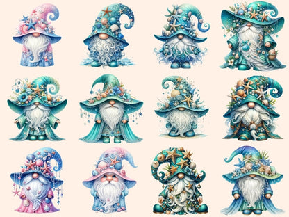 Sea Gnomes Clipart Cute gnome art - Wonders Artist