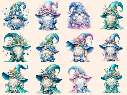 Sea Gnomes Clipart Cute gnome art - Wonders Artist