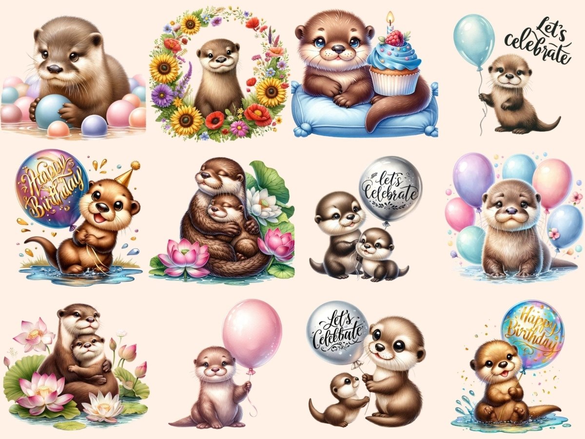 Sea Otters Clipart Cute otter art - Wonders Artist