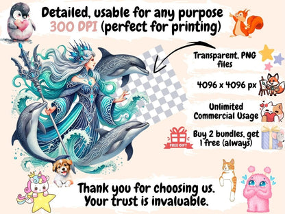 Sea Witches Clipart enchanted sea art - Wonders Artist
