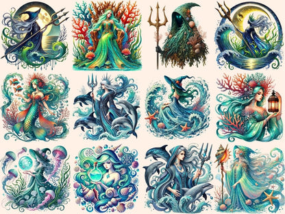 Sea Witches Clipart enchanted sea art - Wonders Artist