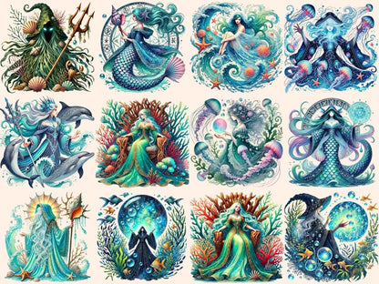 Sea Witches Clipart enchanted sea art - Wonders Artist