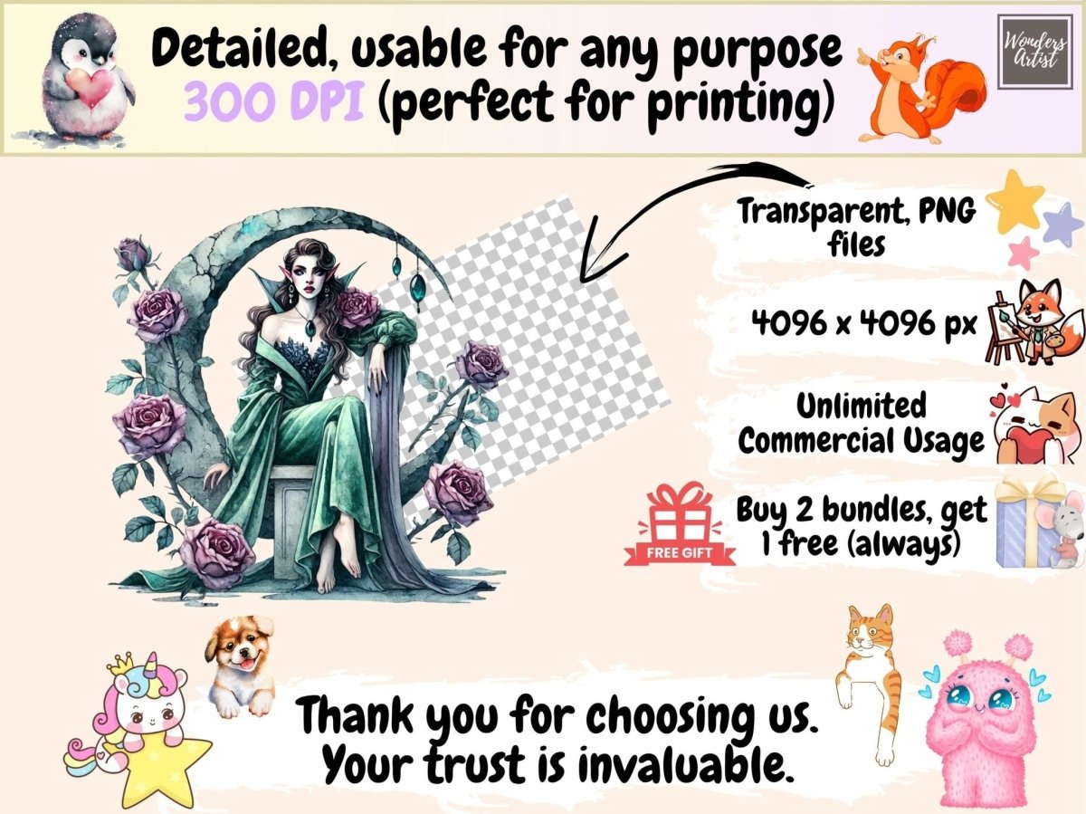 Seafoam Female Vampires Clipart cute vampire png fantasy vampire png female vampire png - WondersArtist