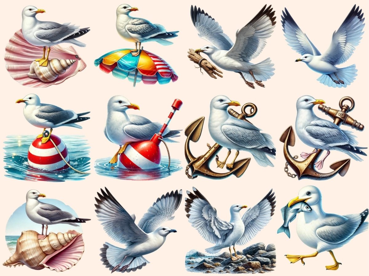 Seagulls Clipart Beach Bird Art - Wonders Artist