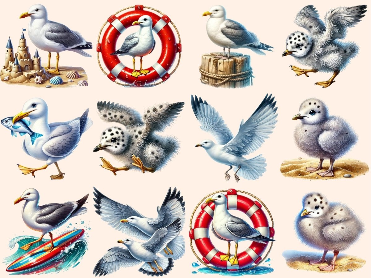Seagulls Clipart Beach Bird Art - Wonders Artist