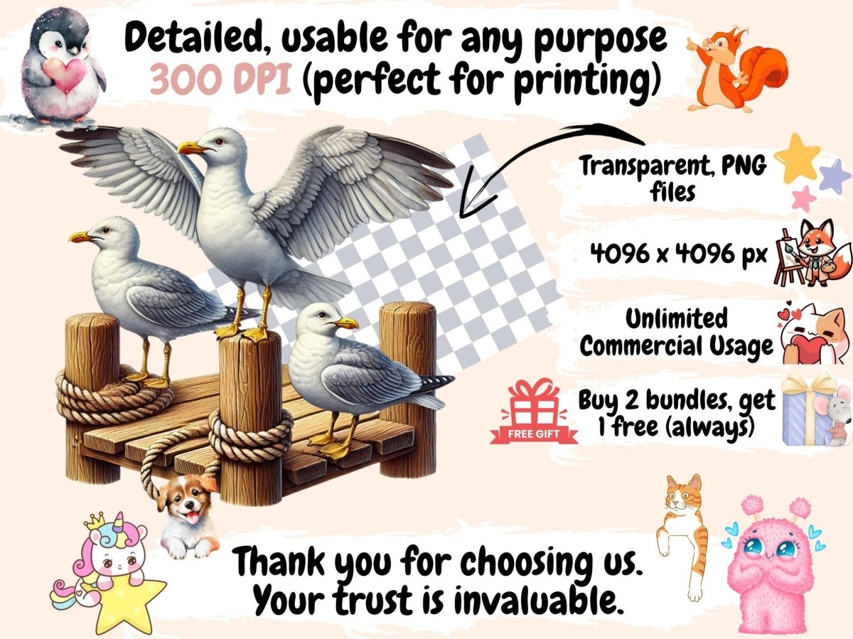 Seagulls Clipart Beach Bird Art - Wonders Artist