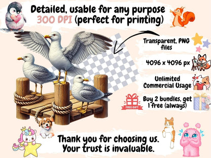 Seagulls Clipart Beach Bird Art - Wonders Artist