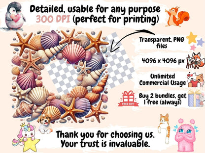 Sealife Frames Clipart Aquatic Frame PNG - Wonders Artist