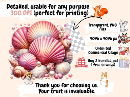 Seashells Clipart Cute seashell art - Wonders Artist