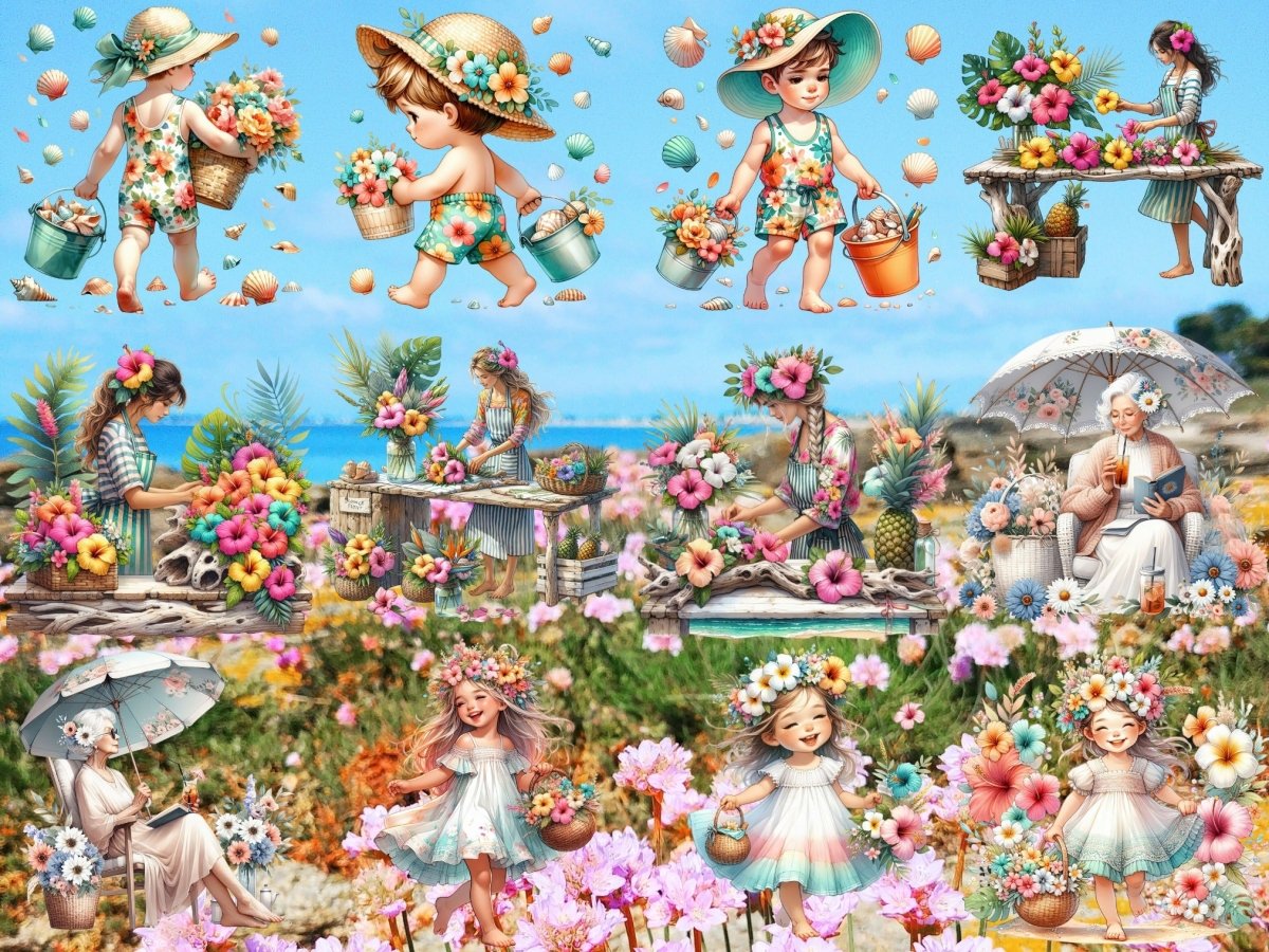 Seaside Bloom Clipart (LIMITOVANÁ EDICE) image 3
