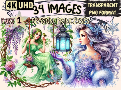 Season Princesses Clipart Autumn Princess Art - Wonders Artist