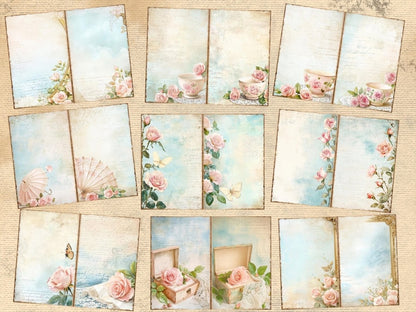 Shabby Chic Roses Journal Pages (P1) Chic Rose Pages - Wonders Artist