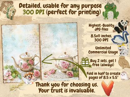 Shabby Chic Roses Journal Pages (P2) Chic Rose Pages - Wonders Artist