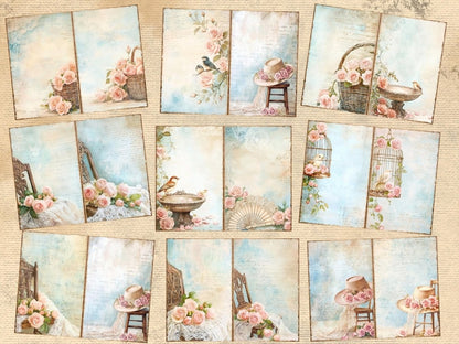 Shabby Chic Roses Journal Pages (P3) Chic Rose Pages - Wonders Artist