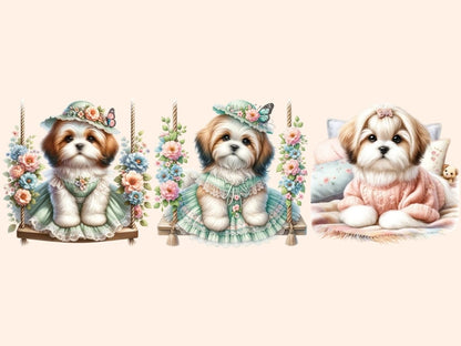 Shih Tzu Clipart Cute dog art - Wonders Artist