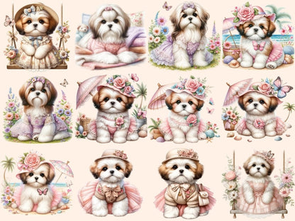 Shih Tzu Clipart Cute dog art - Wonders Artist