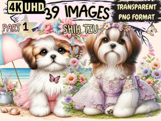 Shih Tzu Clipart Cute dog art - Wonders Artist