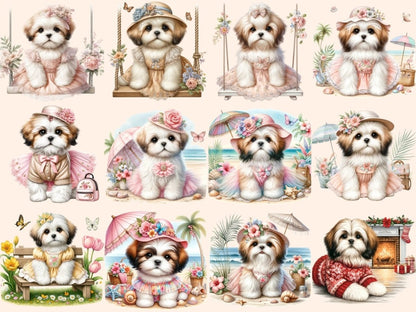 Shih Tzu Clipart Cute dog art - Wonders Artist