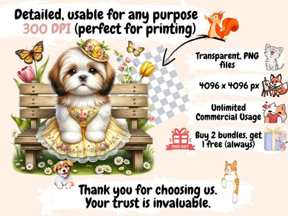 Shih Tzu Clipart Cute dog art - Wonders Artist