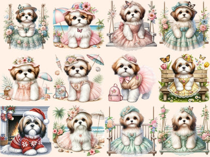 Shih Tzu Clipart Cute dog art - Wonders Artist