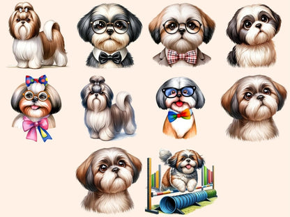 Shih Tzu (P2) Clipart cute Shih Tzus - Wonders Artist