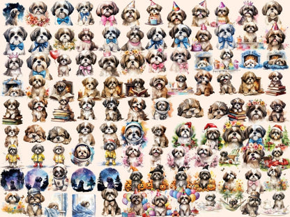 Shih Tzu Watercolor Clipart baby shih tzu png - Wonders Artist