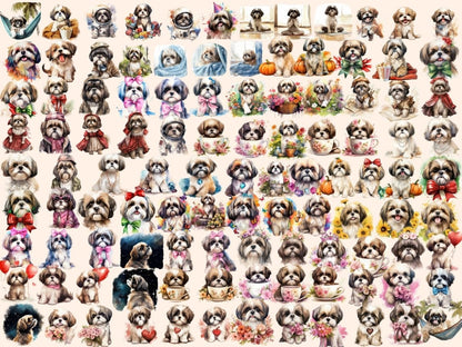 Shih Tzu Watercolor Clipart baby shih tzu png - Wonders Artist