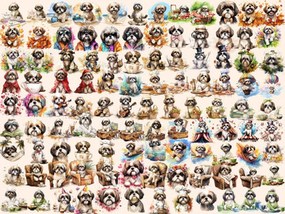 Shih Tzu Watercolor Clipart baby shih tzu png - Wonders Artist
